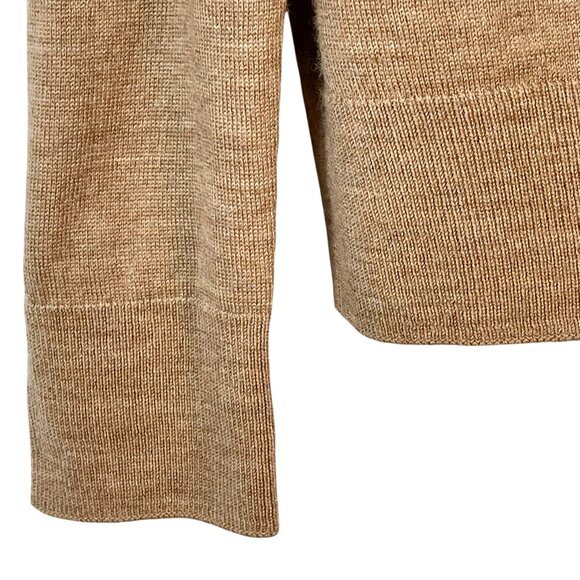 Banana Republic 100% Merino Wool V-Neck Sweater | Camel Tan Lightweight L - Picture 8 of 9